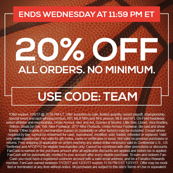20% Off All Orders, No Minimum. Use Code: TEAM